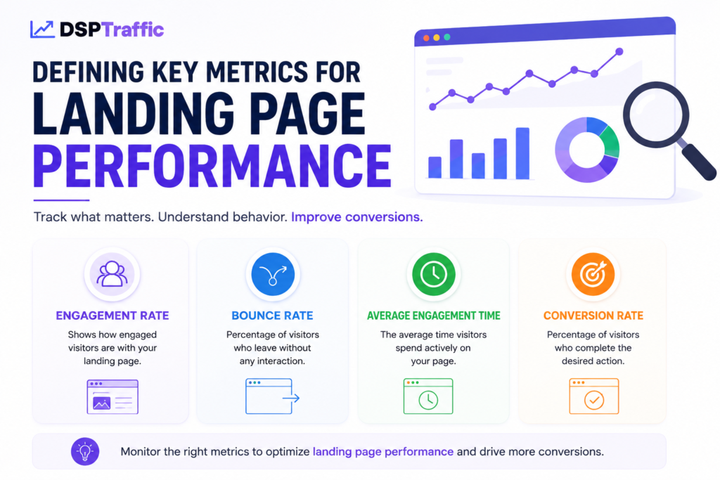 Defining key metrics for landing pages