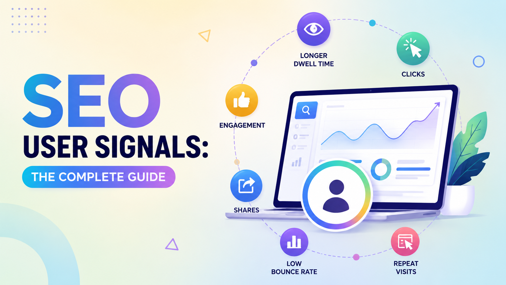 SEO guide with user signals icons